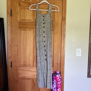 cheetah print button maxi dress